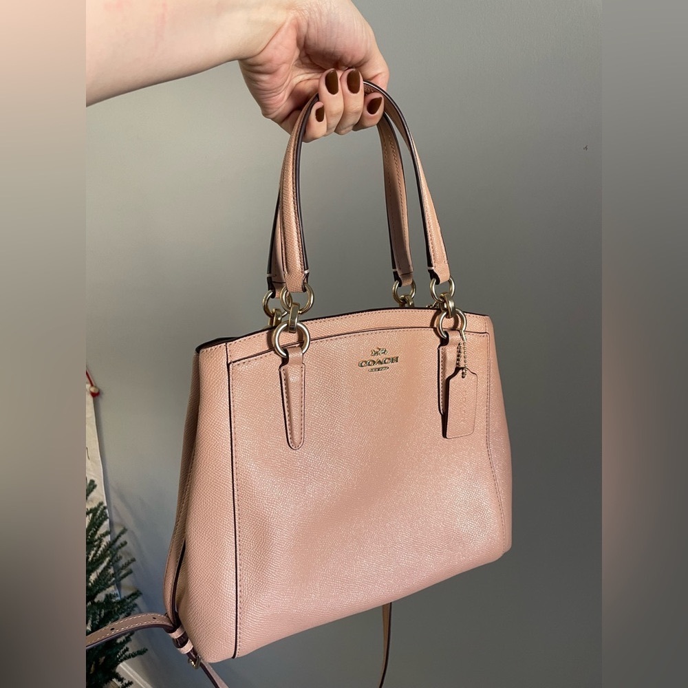 Coach light pink satchel